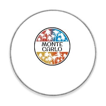 Monte Carlo Palm Tree Stylish Vacation Souvenir - Round  fridge magnet - white - Front
