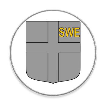 eng tactical shield - Round  fridge magnet - white - Front