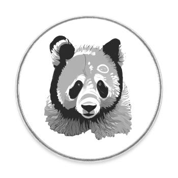 Stylized Baby Panda - Round  fridge magnet - white - Front