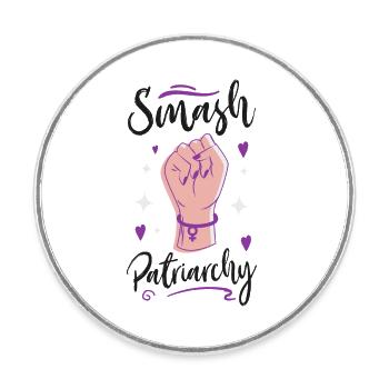 Feminist Smash Patriarchy - Round  fridge magnet - white - Front