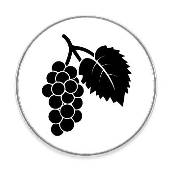 Grape - Round  fridge magnet - white - Front