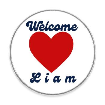 Welcome Liam - Runder Kühlschrankmagnet - Weiß - Vorne
