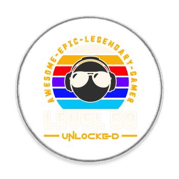 Level 58 - Round  fridge magnet - white - Front
