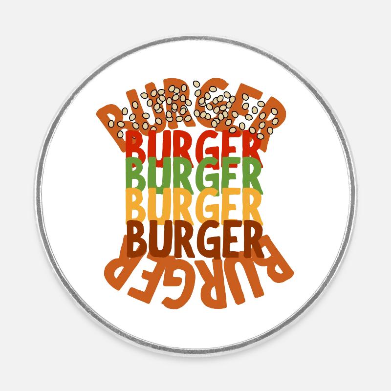 CONSTRUIRE UN HAMBURGER - Magnet rond - blanc