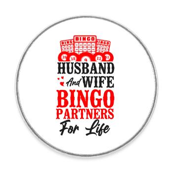Bingo Player Husband Wife Marriage - Runder Kühlschrankmagnet - Weiß - Vorne