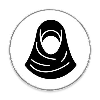 hijab headscarf muslim woman - Round  fridge magnet - white - Front