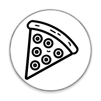 Pizza slice - Round  fridge magnet - white - Front