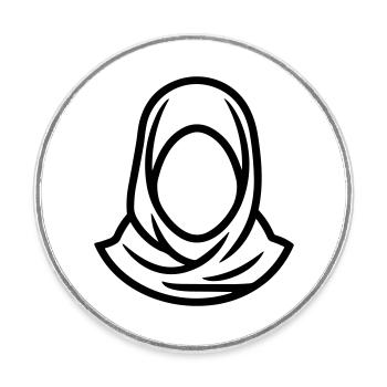hijab headscarf muslim woman - Round  fridge magnet - white - Front