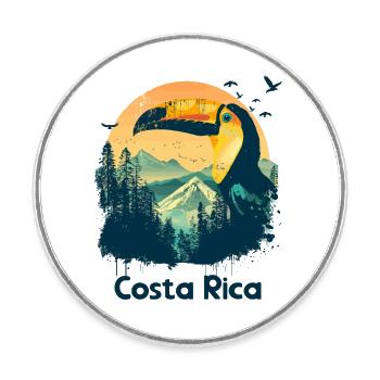 Tukan Costa Rica Tier Vogel Urlaub - Runder Kühlschrankmagnet - Weiß - Vorne
