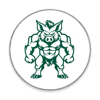 Wildschwein Comic - Runder Kühlschrankmagnet - Weiß - Vorne