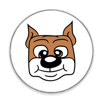 Hund Gesicht Kleines Glückliches Haustier Kopf Süß - Runder Kühlschrankmagnet - Weiß - Vorne