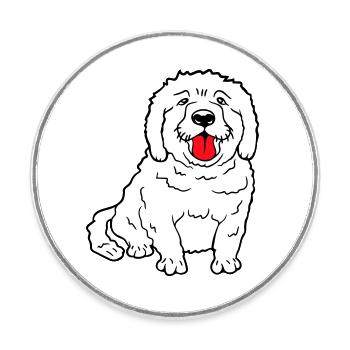 Dear dog sticks out his tongue happily - Round  fridge magnet - white - Front