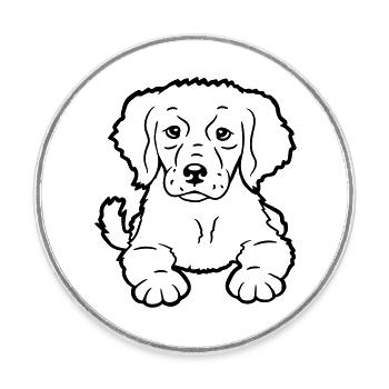 puppy dog looks good cute faithful sweet sweet look - Round  fridge magnet - white - Front