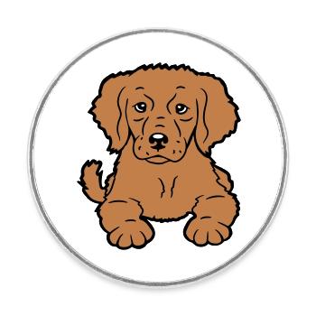puppy dog looks good cute faithful sweet sweet look - Round  fridge magnet - white - Front
