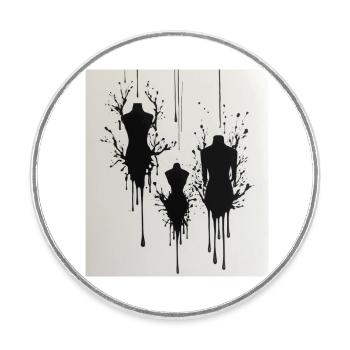 Mannequins with ink stains - Round  fridge magnet - white - Front