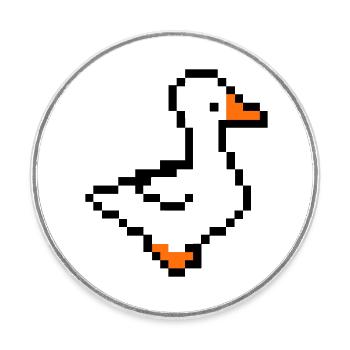 pixel ente - Runder Kühlschrankmagnet - Weiß - Vorne