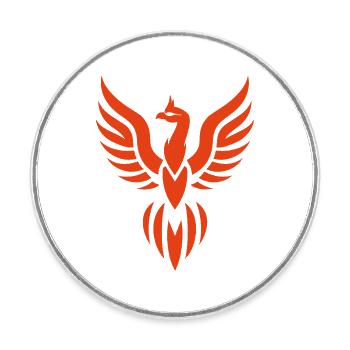Phoenix - Round  fridge magnet - white - Front