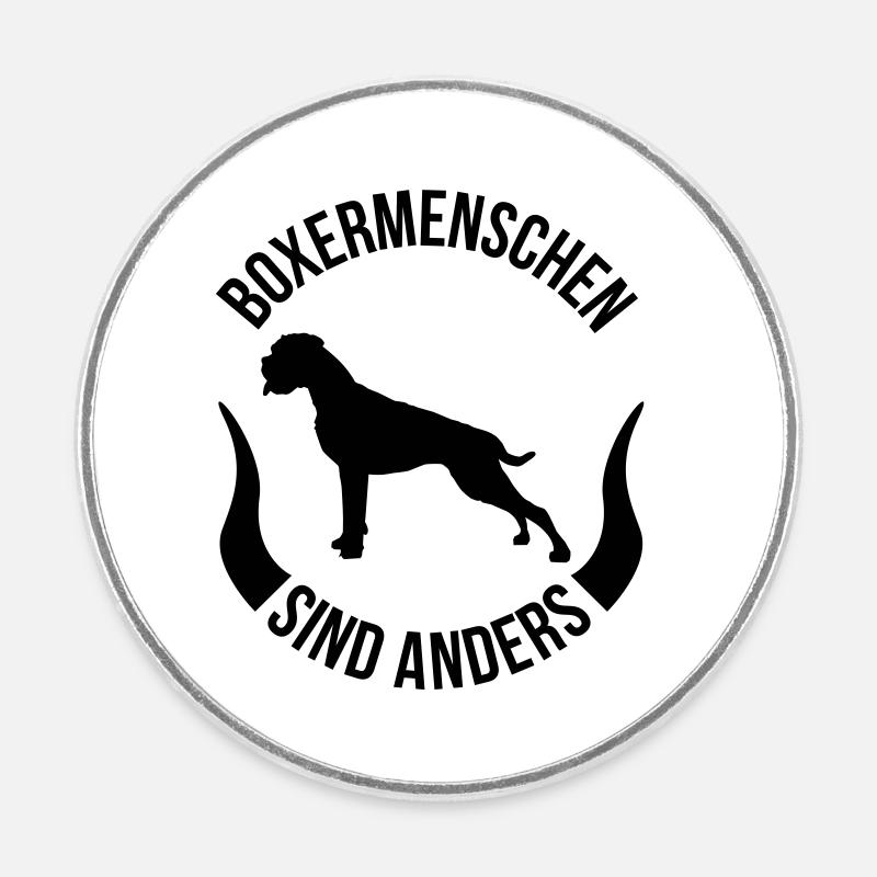 Boxermenschen sind anders - Runder Kühlschrankmagnet - Weiß