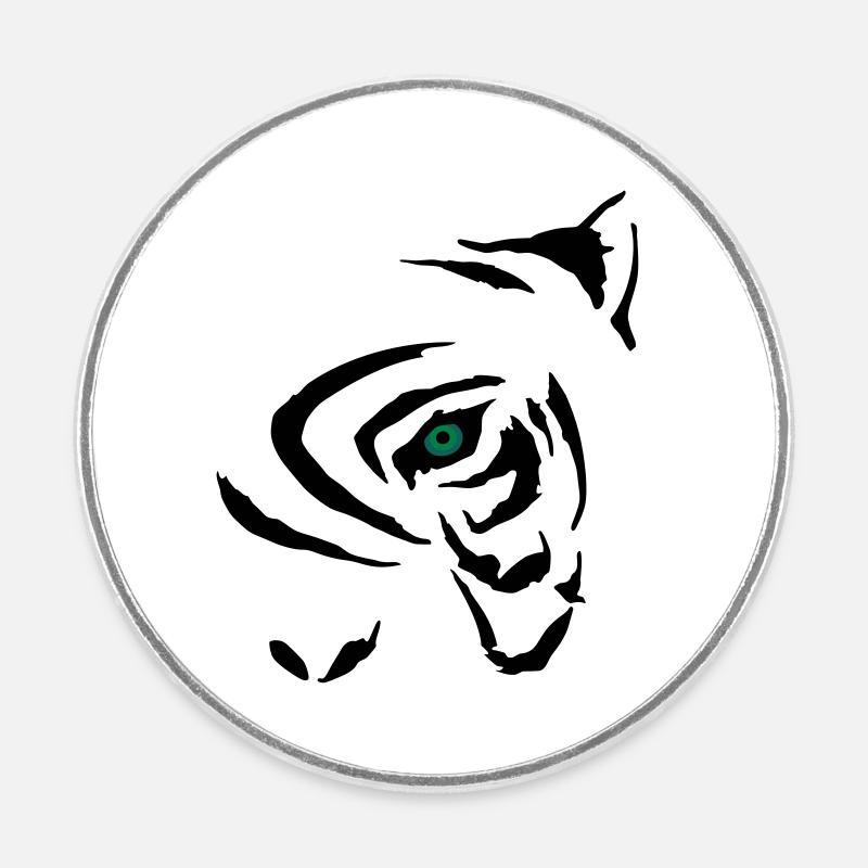 Tribal Tiger 2 - Round  fridge magnet - white