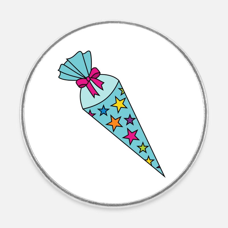 Sugar Cone School Cone - Round  fridge magnet - white