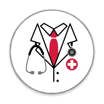 Doctor - Round  fridge magnet - white - Front