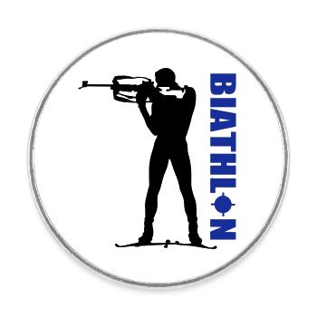 Biathlon - Round  fridge magnet - white - Front