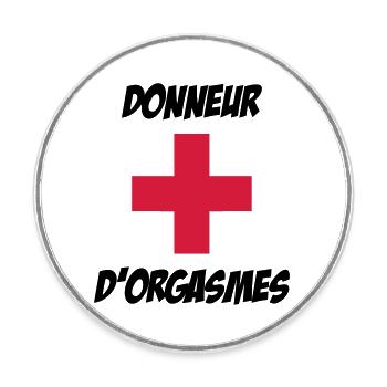 Donneur d'orgasmes ! - Magnet rond - blanc - Devant