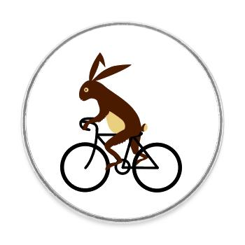 hare - Round  fridge magnet - white - Front