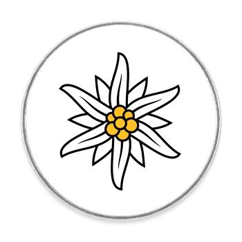 Edelweiss Bergblume logo - Round  fridge magnet - white - Front