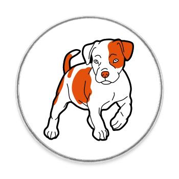American Staffordshire Terrier - Magnet rond - blanc - Devant