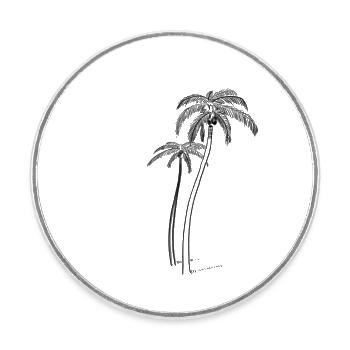 Palmiers à noix de coco - Magnet rond - blanc - Devant