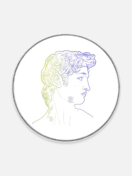 David Michelangelo - Runder Kühlschrankmagnet - Weiß