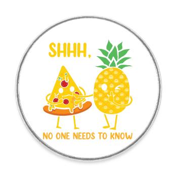 Pineapple Pizza Hawaii Pizza funny funny - Round  fridge magnet - white - Front