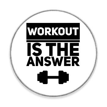 L’entraînement est la réponse - Motivation pour la forme physique - Magnet rond - blanc - Devant