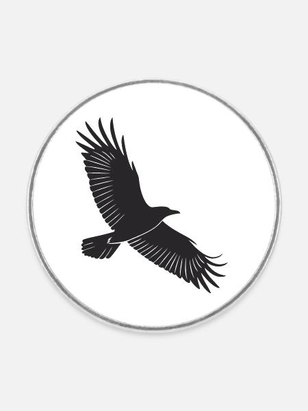 Anmutiges Vogel-Silhouetten-Design - Runder Kühlschrankmagnet - Weiß