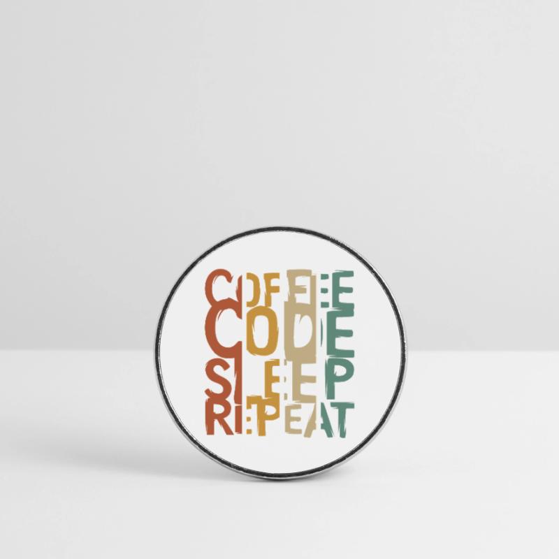 Coffee Code Sleep Repeat – Conception pour les développeurs Magnet rond