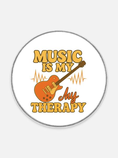 Musikliebe Therapie Design - Runder Kühlschrankmagnet - Weiß