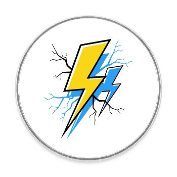 Blue Yellow Ray - Round  fridge magnet - white - Front