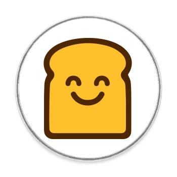 Cute Toast - Runder Kühlschrankmagnet - Weiß - Vorne