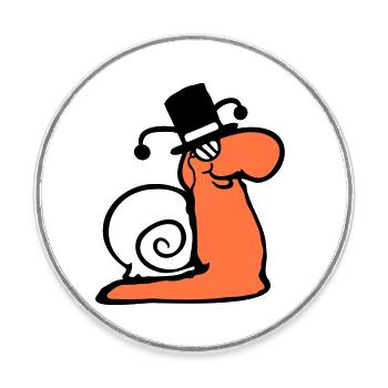 M. Escargot Sir Lord Rich Monocle Verres Cylindre - Magnet rond - blanc - Devant