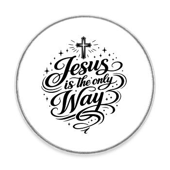 Jesus ist der einzige Weg - Runder Kühlschrankmagnet - Weiß - Vorne