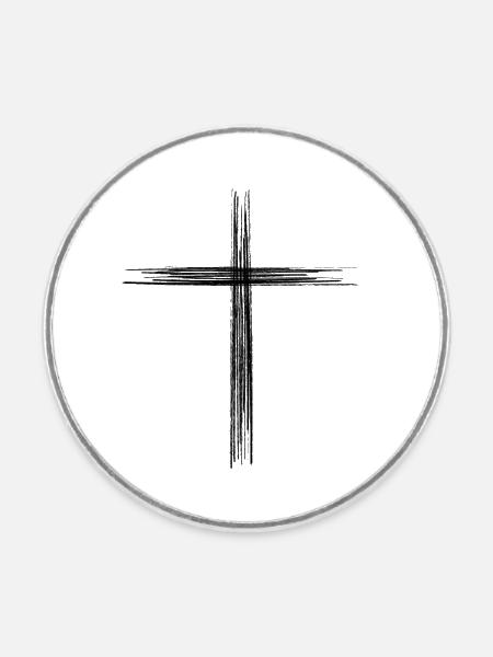 Jesus Kreuz  - Runder Kühlschrankmagnet - Weiß