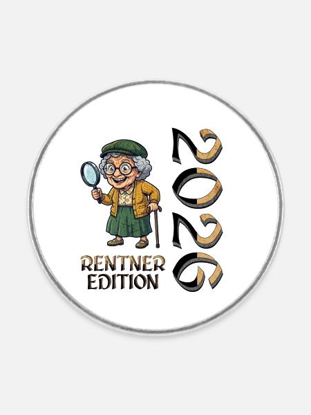 Rentner Ruhestand Design - Runder Kühlschrankmagnet - Weiß