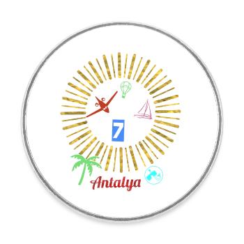 Antalya Strandzauber Kreis - Runder Kühlschrankmagnet - Weiß - Vorne