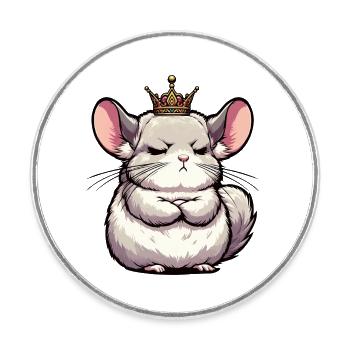 Chinchilla Chinchillas Chinchillabesitzer Nagetier - Runder Kühlschrankmagnet - Weiß - Vorne