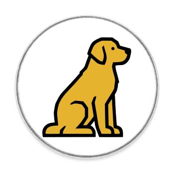 Sitzender Hund Golden Retriever Hundeschule - Runder Kühlschrankmagnet - Weiß - Vorne