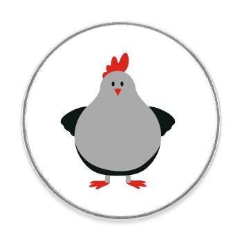 fat chick - Runder Kühlschrankmagnet - Weiß - Vorne