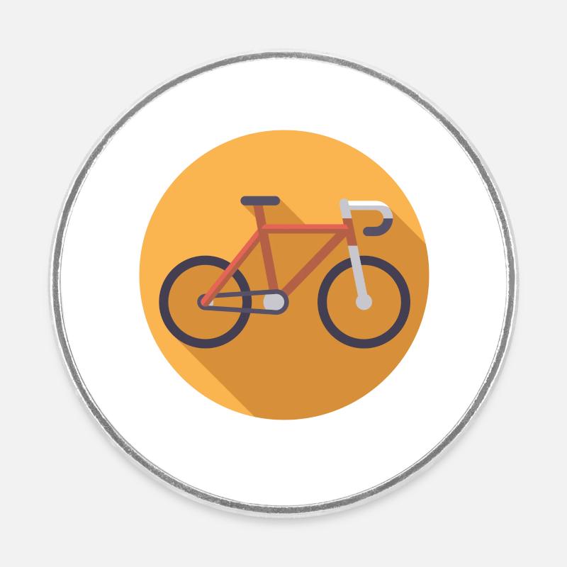 Fahrrad - Runder Kühlschrankmagnet - Weiß