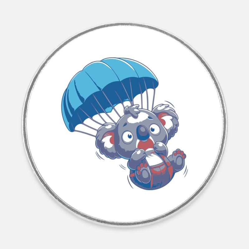 Koala effrayé - Magnet rond - blanc