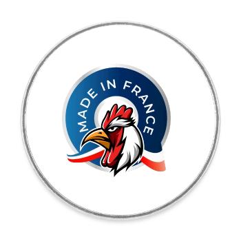 MADE IN FRANCE - Magnet rond - blanc - Devant